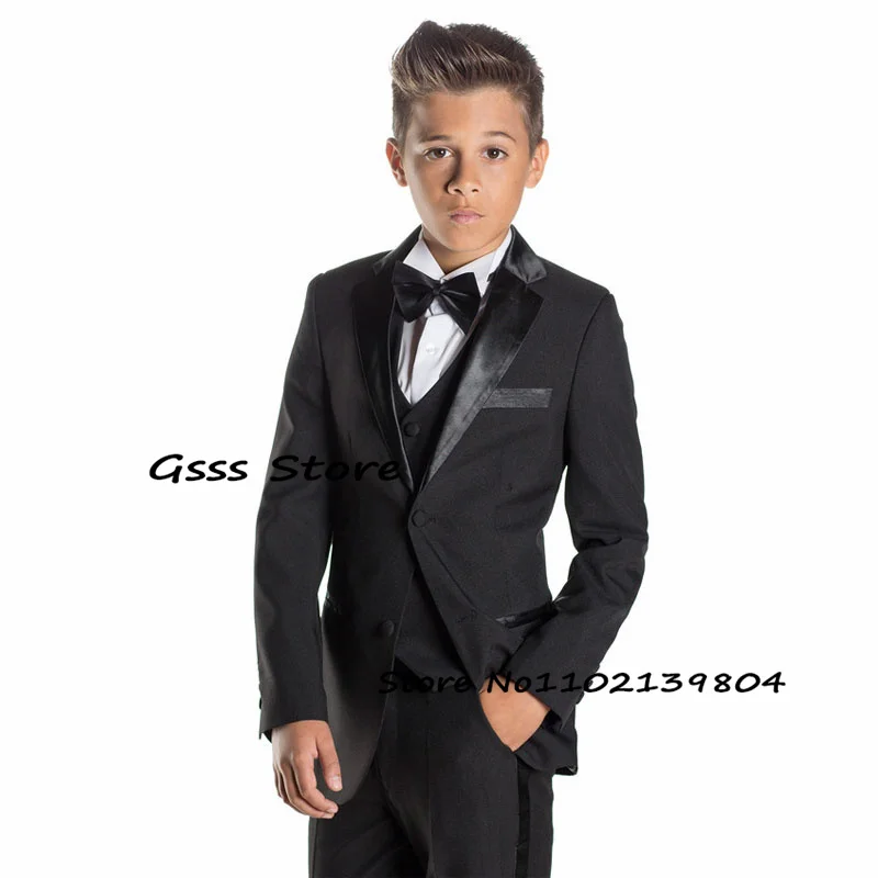 Boys Suit for Wedding Formal 3 Piece Shawl Collar Jacket Kids Blazer Pants Vest Suits Business Outfit