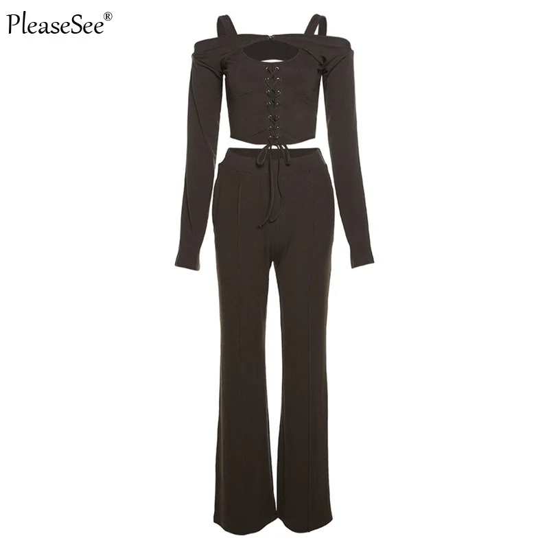 Женский комплект из 3 предметов укороченный Топ без бретелек и широкие брюки