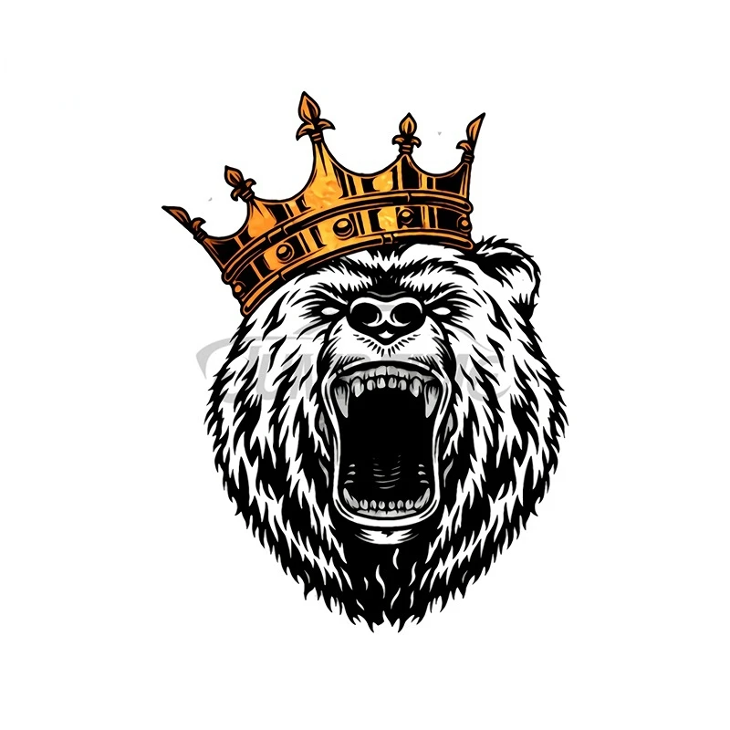

13 X 9.5 Cm Creativity for King Bear Oem Car Stickers Helmet Motorcycle Sunscreen Vinyl JDM Graphics Scratch-Proof Trunk Decal