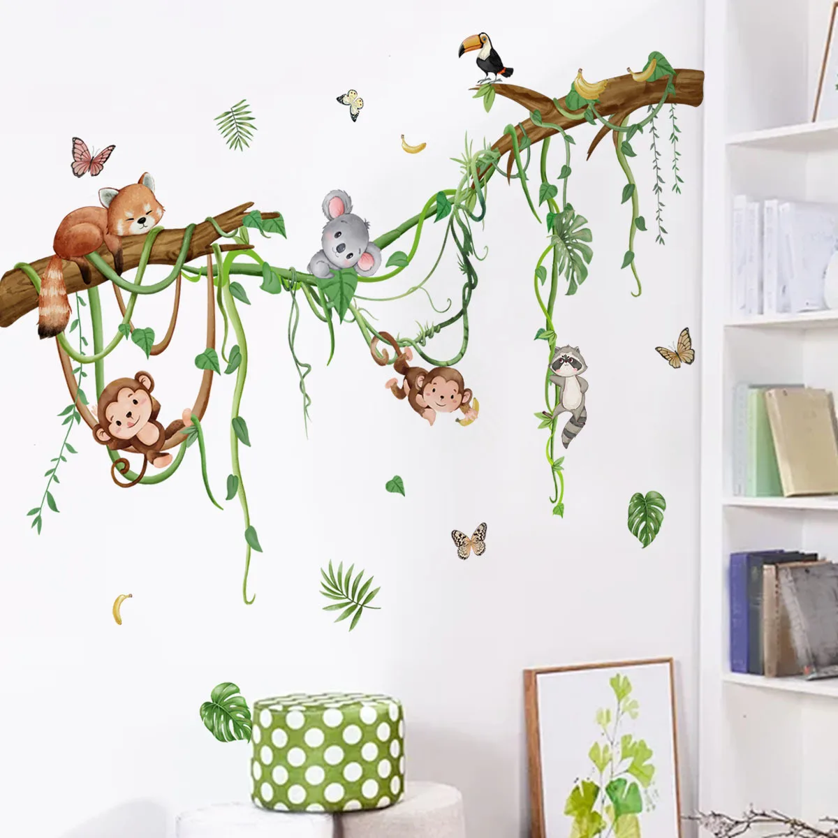 Большое лесное животное обезьяна стикер на стену для детской комнаты декор