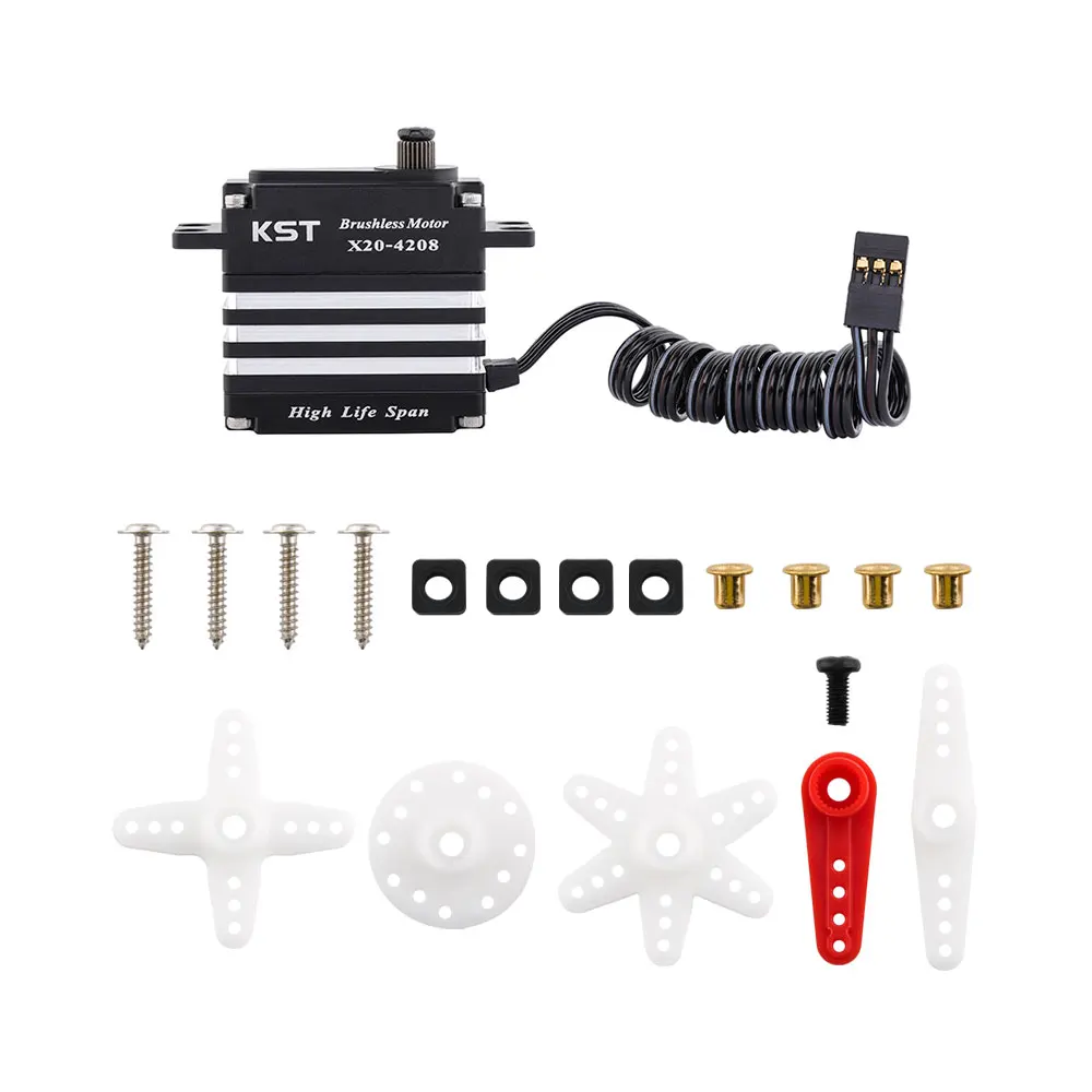 Цифровой бесщеточный сервопривод высокого напряжения KST X20-4208 46 кг 0,07 сек для радиоуправляемого автомобиля
