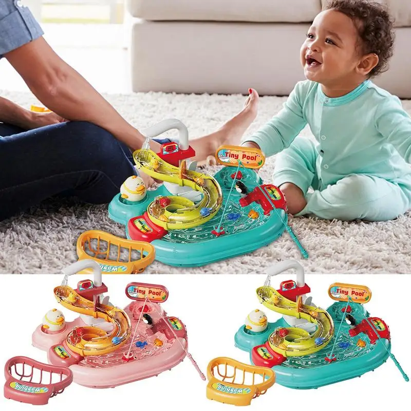 

Kitchen Toy Set Pretend Play Electric Cycle Safe Fishing Toy Anti Overflow Kids Accessories Kitchen Playset Smooth Surfaces For