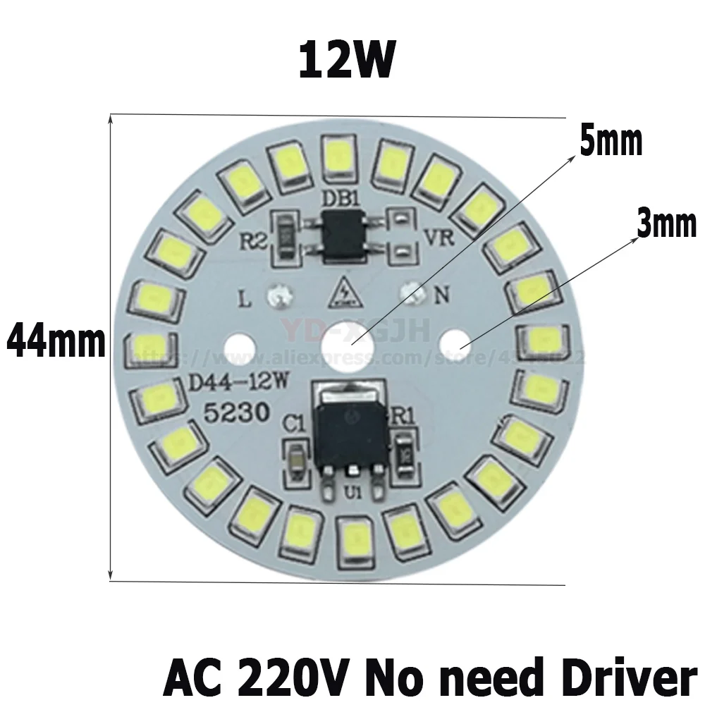 Фото Светодиодный чип для лампочки 2835 SMD круглые световые бусины переменного тока 220 В-240 В несколько вариантов мощности 3 Вт-15 Вт чипы лампы для освещения лампы №3