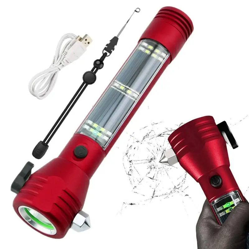 

Car Safety Hammer Multifunctional Charging Power Work Light Emergency Fire Self-rescue Breaking Window Self-defense Flashlight