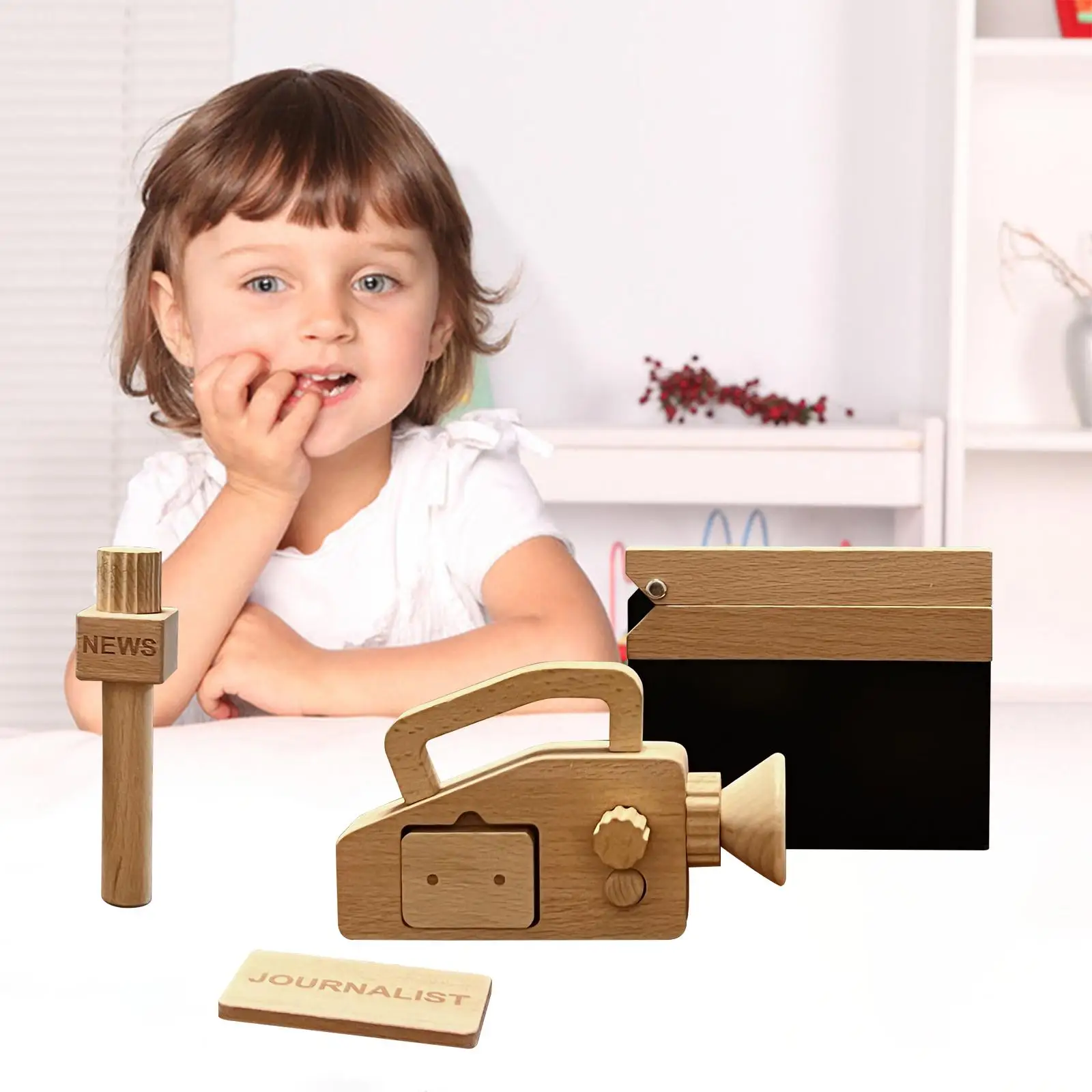 Journalist Pretend Play New Year Gifts Role Props Educational Toy for Boys Girls Children Imagination Develop Social Skill |