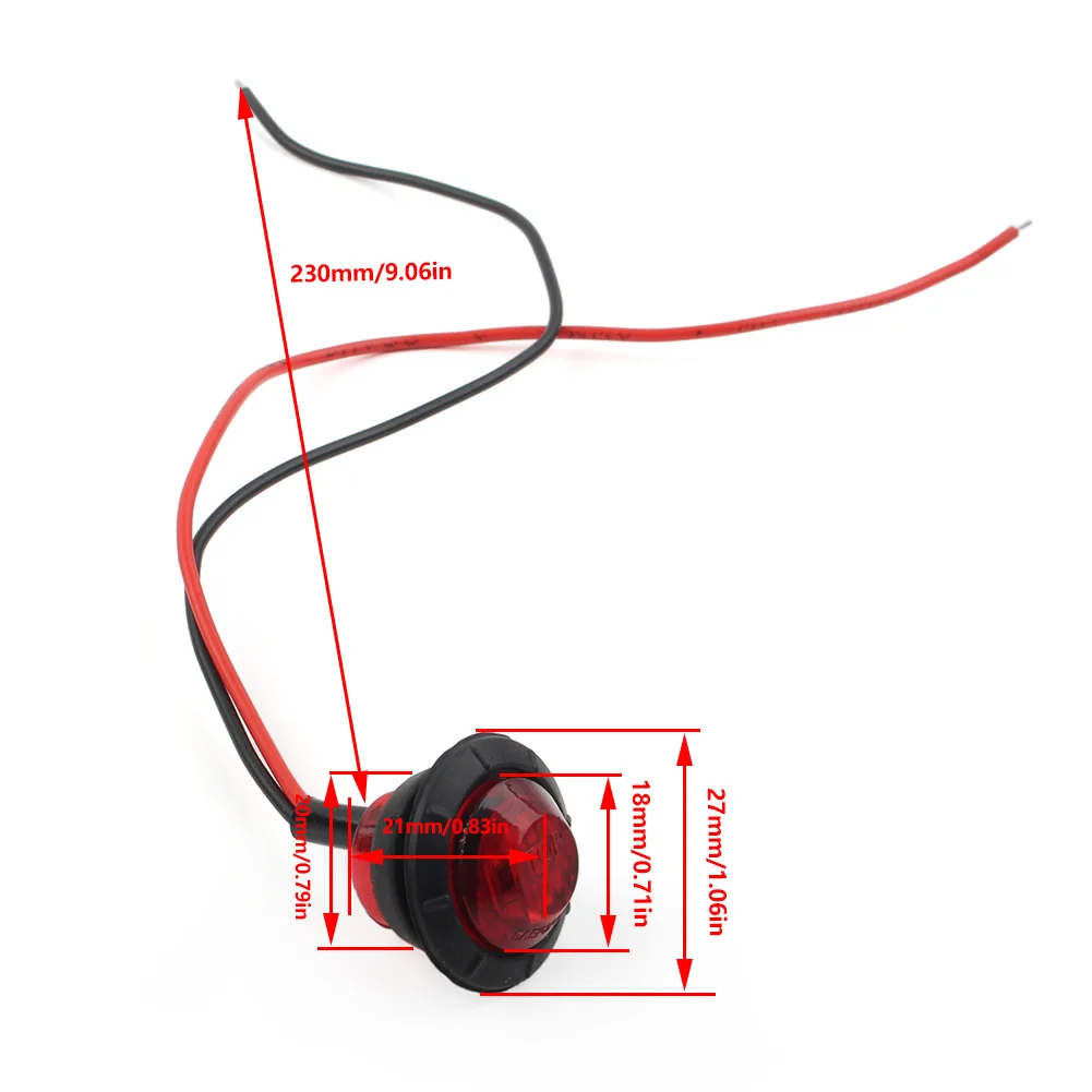 Габаритные огни 1 шт. 3/4 дюйма круглые фонари передняя и задняя сторона габаритные