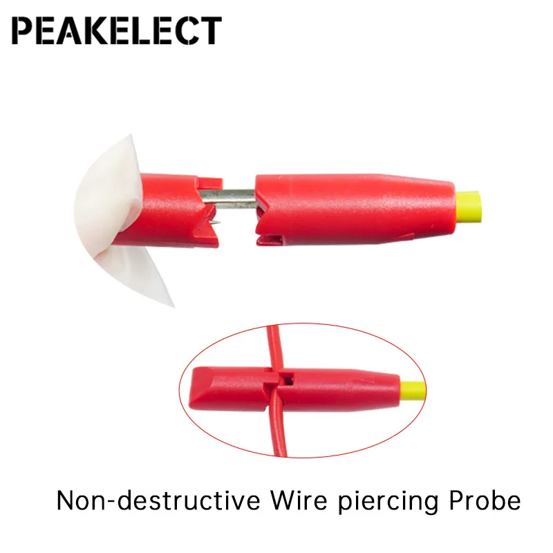 Peakelect P5005 2PCS Professional Piercing Needle Test Hook Clips Probe with 4mm Jack for Multimeter Electrical Testing 10A |