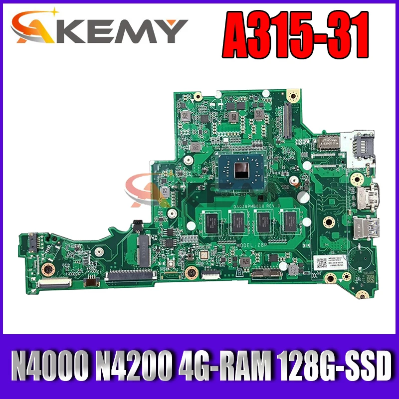 

NBGNS11004 NB.GNS11.004 For ACER ASPIRE 3 A315-31 Laptop Motherboard DA0Z8PMB8D0 With N4000 N4200 4G-RAM 128G-SSD 100% Tested OK