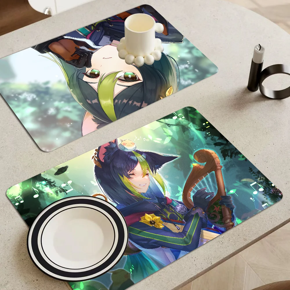 Tignari Genshin Impact Кухонный Коврик С Кофейной Тематикой Противоскользящий Впитывающий