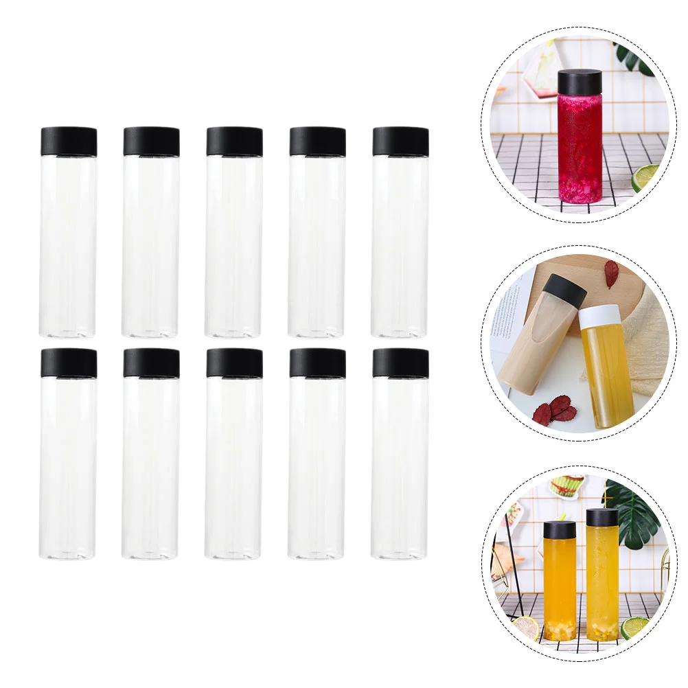 

10 Pcs Juicer Shots Bottles Mini Containers Round Beverage Bottles Protein Shake Bottle Milk Bottle Clear Plastic Water Bottles