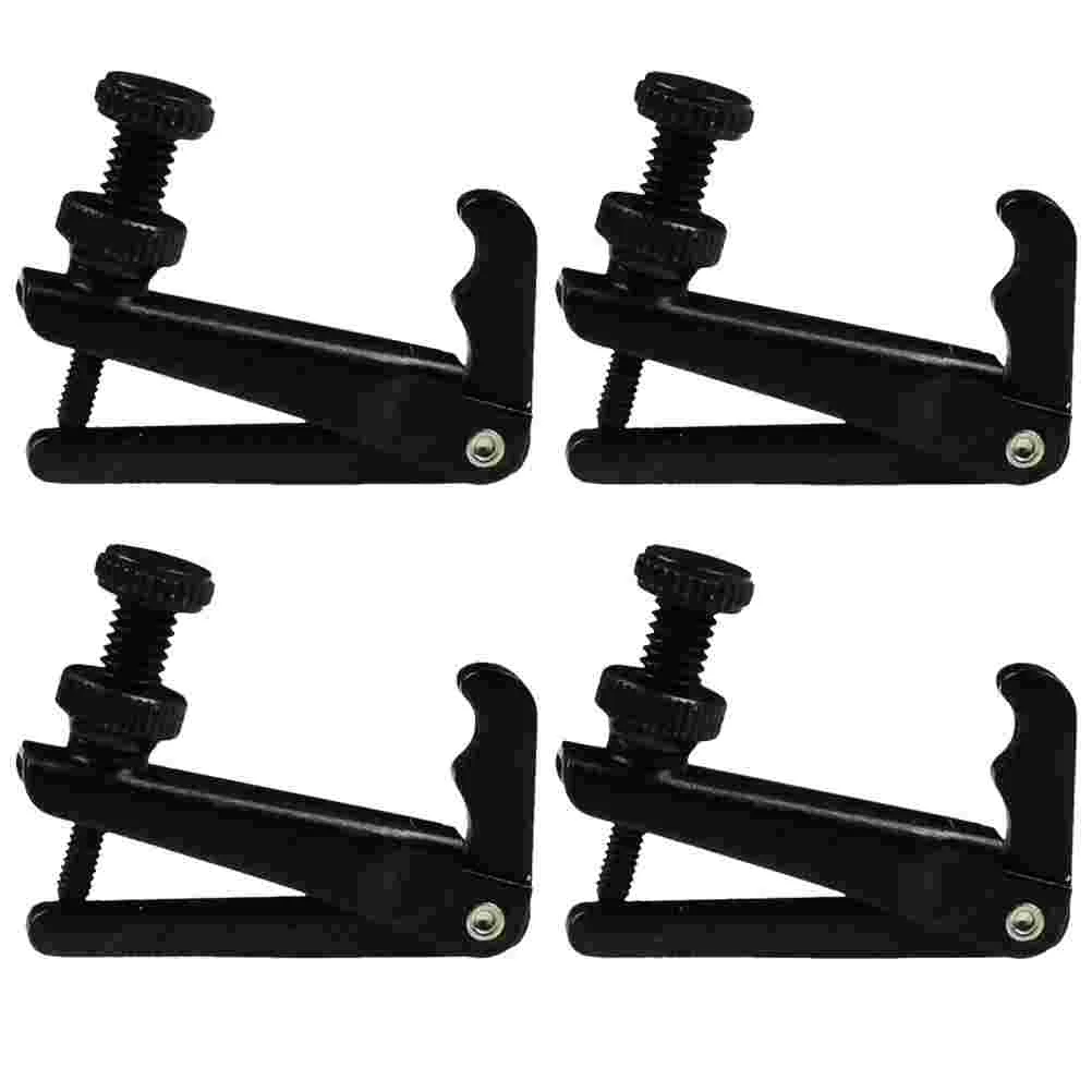 

4 Pcs 3/4 4/4 Brass Adjuster Black Violin Component Simple Fine Tuner Parts Accessories