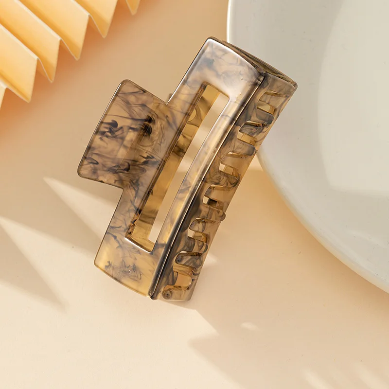 Modny damski pazur do włosów duży rozmiar prostokątny grzebień z ogonem konia codziennego użytku octanowe akcesoria wło...