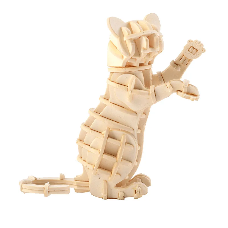 

Стоящая кошка, 3D пазл, деревянные игрушки для самостоятельной сборки, бумажные игрушки, животные, сборные модели, Наборы деревянных игрушек для детей, искусство