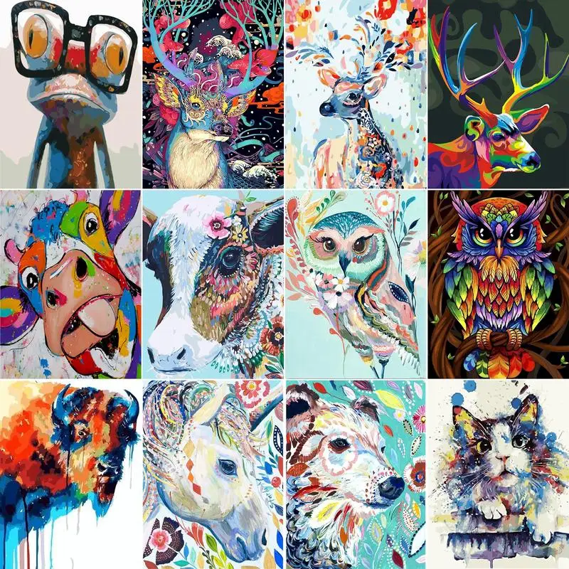 

Lovely Cow Diy Paint By Number Kits On Canvas Oil Painting By Number With For Gift Present Diy Painting By Numbers Living Room