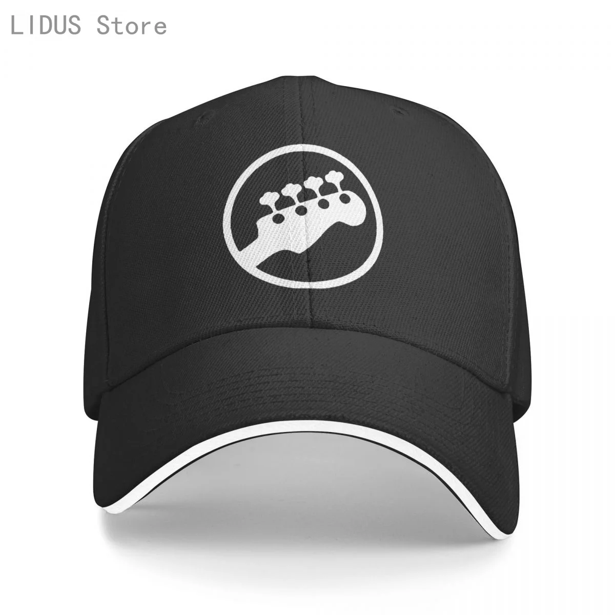 

Bass Headstock Guitar Symbol Baseball Cap Guitarist Player Musicians Logo Music Rock Funny Pop Men Snapback Hat