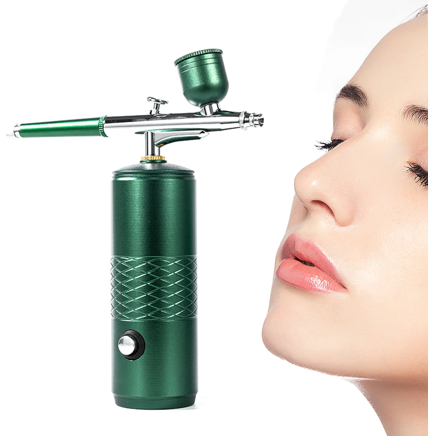 

Oxygen Injector Mini Air Compressor Kit Air-Brush Paint Spray Gun Airbrush for Nail Art Tattoo Craft Cake Nano Fog Mist Sprayer