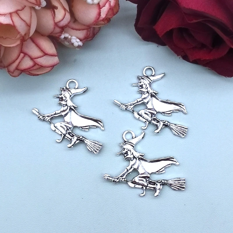 Подвеска «ведьма на палочке», 5 шт., 36 х34 мм