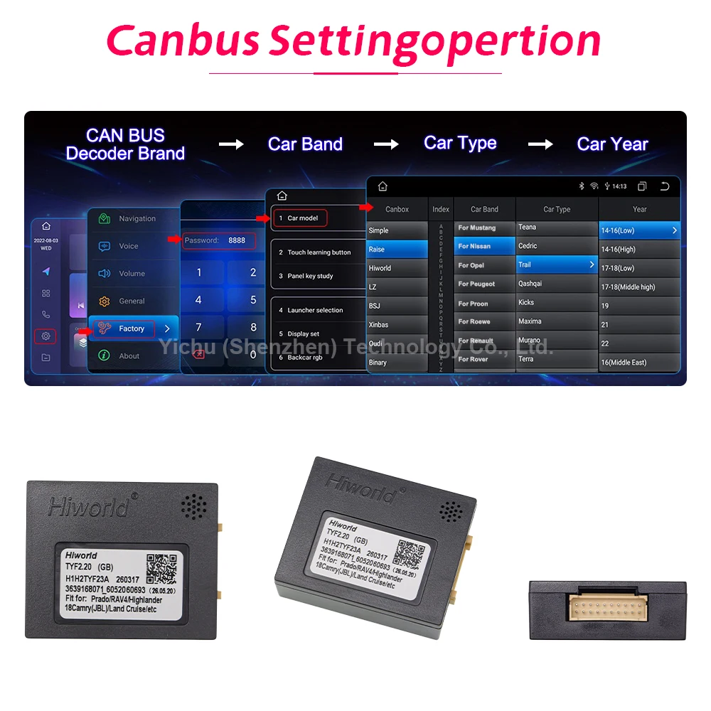 Фото Декодер Hiworid TYF2.20 Canbus для Toyota 4Runner 2009+ с 16-контактным разъемом для Android-магнитолы, 16-контактный автомобильный радиоразъем, жгут проводов для автомагнитолы №4