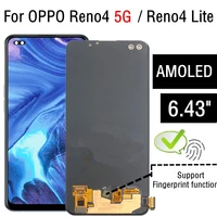 6 43 amoled for oppo reno4 lite lcd display touch screen digitizer assembly replacement parts for oppo cph2125 lcd