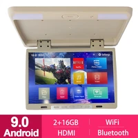 19 inch car video playe 216gb android 9 0 car monitor multimedia hd ceiling tv roof mount display bluetooth wifi hdmi netflix