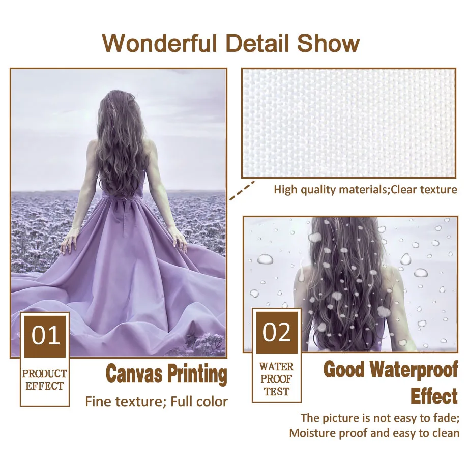 Фиолетовая лаванда цветок океан женщина лошадь цитаты настенное искусство холст