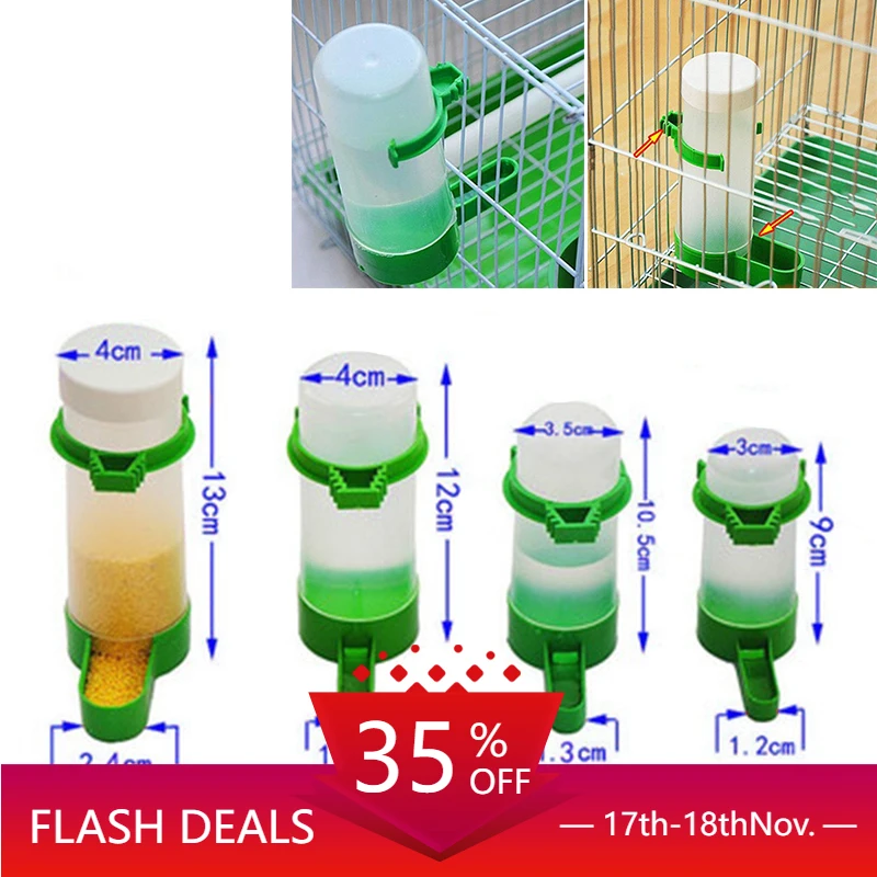 

60ml/90ml/140ml/150ml Plastic Bird Feeder Waterer Automatic Drinking Water Feeder Cage For Parrot Cockatiel Canary