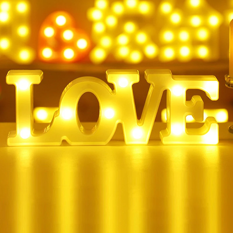 Роскошные светодиодные фонари с буквами алфавита светящаяся лампа цифрами