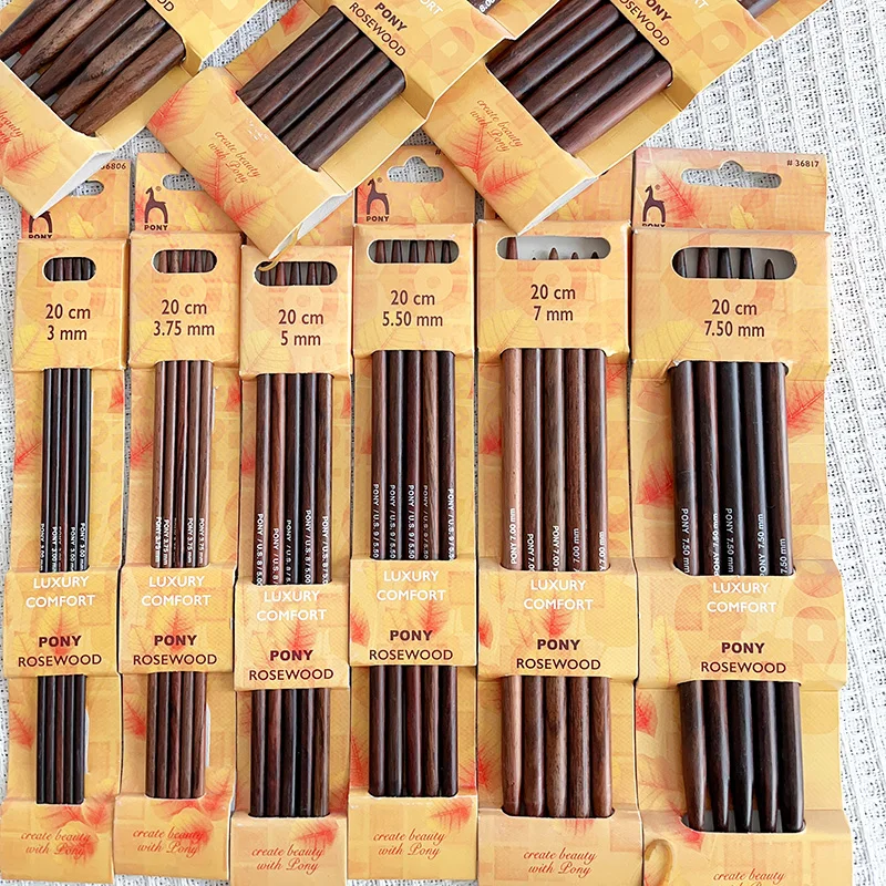 Набор вязальных спиц из пони и палсандра 20 см