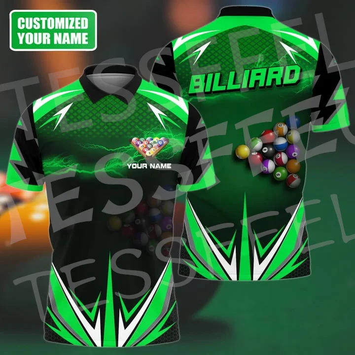 

NewFashion Custom Name Sports Billiards Ball Player 3DPrint Summer Funny Vintage Harajuku Polo Shirts Streetwear Short Sleeves X