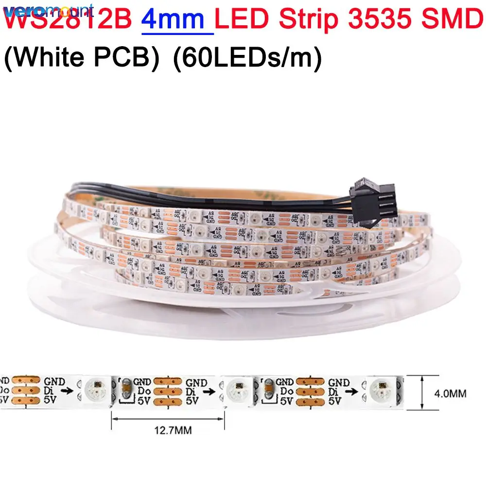 

veromount Умная светодиодная лента WS2812B белая 5В 4мм/5мм
