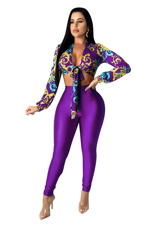 Женский спортивный костюм из двух предметов комплект топ с V-образным вырезом и