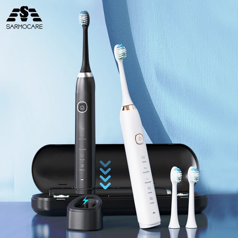 

Sonic Electric Toothbrush Ultrasonic Tooth Brush Wireless Rechargeable Adult Teeth Brush 5 Model IPX7 Waterproof Sarmocare S100