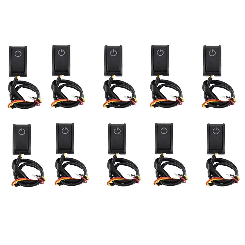

Jtron 10X Car Button Switch Diy Switch Paste Type Off/On Switch for Car Reading Lamp/Turn Lights Dc 12V/200Ma