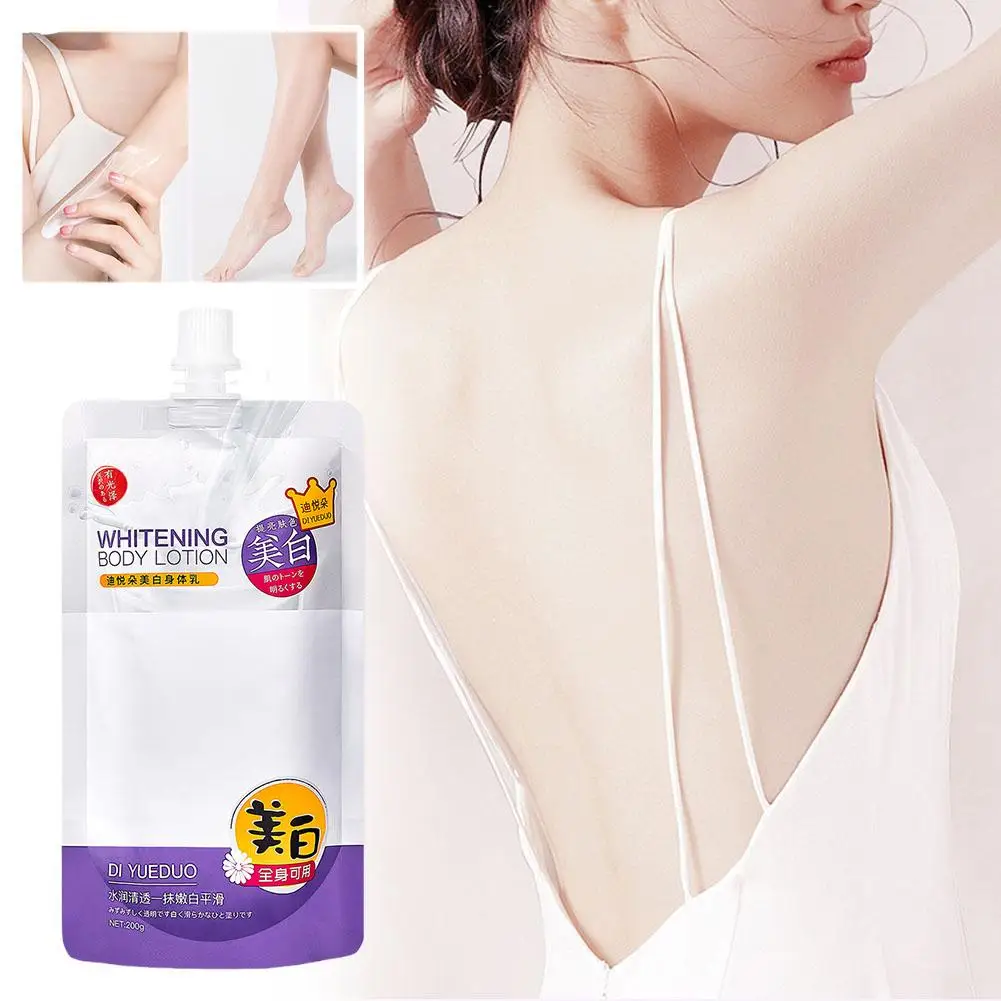 

200g Whitening Body Lotion Moisturizing Lasting Refreshing Milk Nourishing Body Emulsion Natural Cream Bleaching Brightenin F5D3