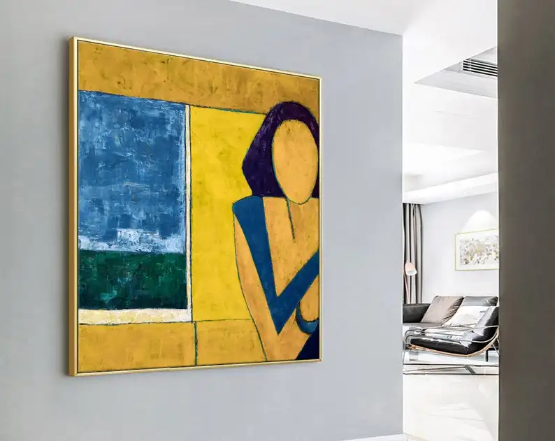 

Абстрактная живопись, оригинальный Большой акриловый холст, настенное искусство, экспрессионизм, фигурная современная живопись, Настенная...