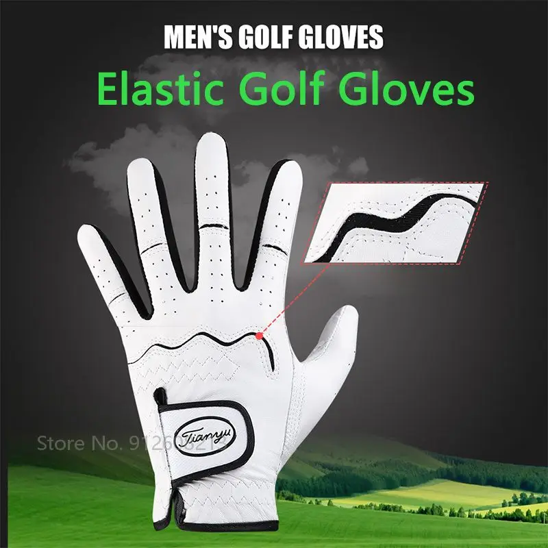 TTYGJ 1 шт. перчатки для гольфа для мужчин из натуральной кожи мужские спортивные варежки левой руки, нескользящие эластичные дышащие перчатки.