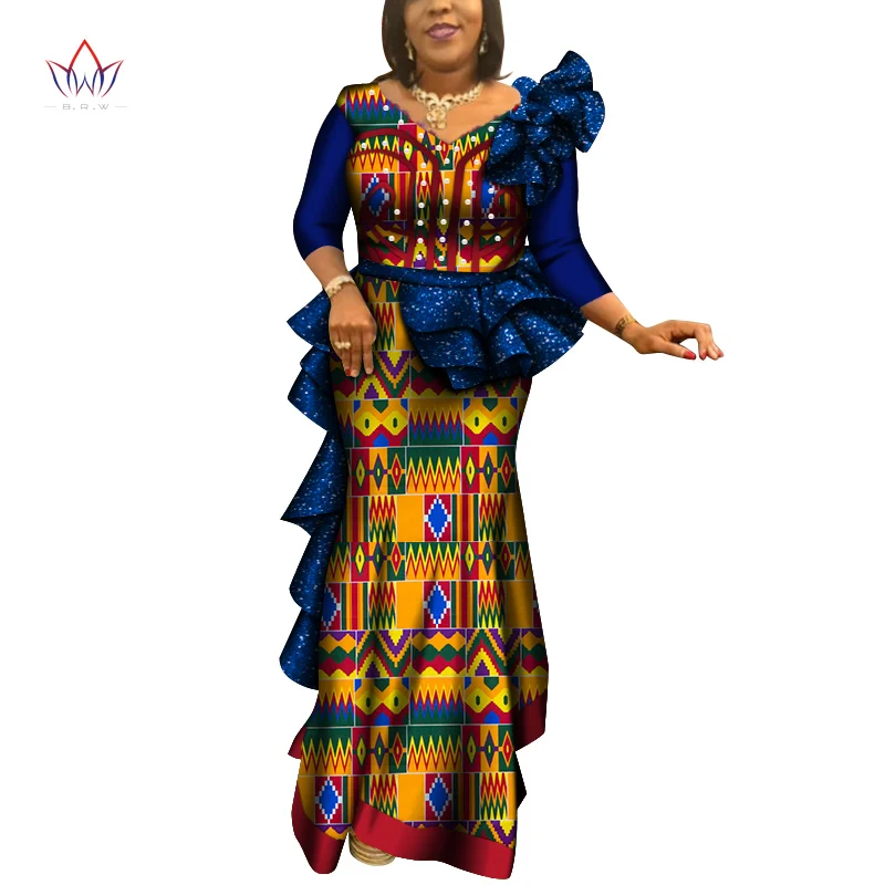 Африканское женское платье базин богатое нарядное для свадьбы подружки невесты