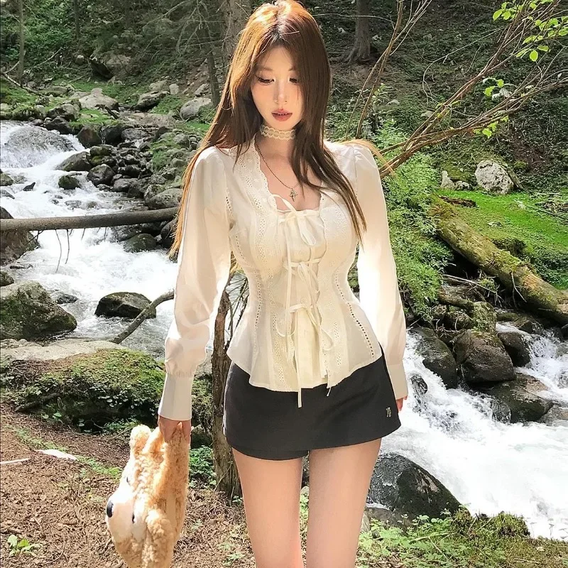 Милая популярная сексуальная стильная кружевная рубашка и юбка MiiiiX Женский