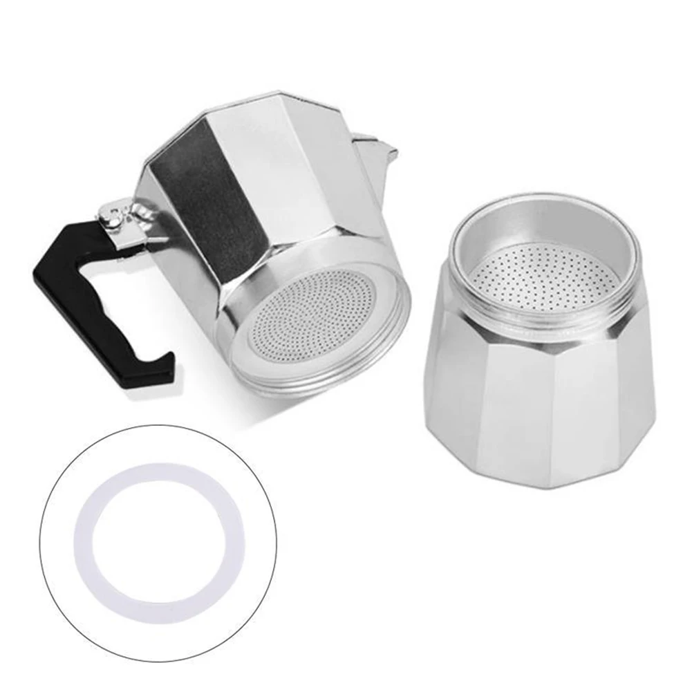 

3 Silicone Seals And 1 Aluminum Filter Set For Espresso Pot Moka Pot Accessories Moka Coffee Bottle Sealing Ring Coffee Parts