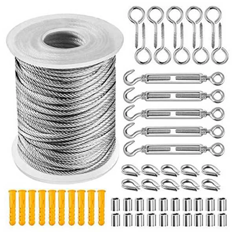 

Best 30M Steel PVC Coated Flexible Wire Rope Soft Cable Transparent Stainless Steel Clothesline Diameter 2Mm Kit