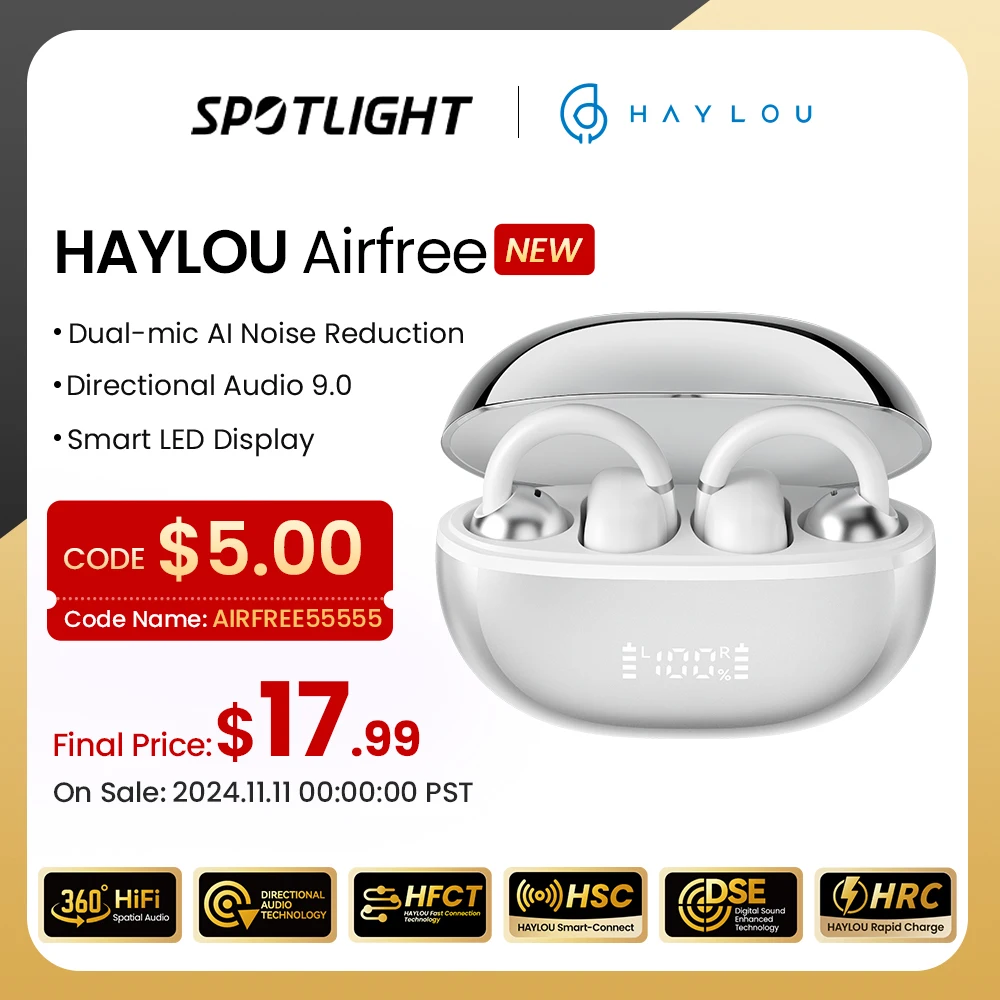 Беспроводные наушники HAYLOU AirFree с шумоподавлением TWS