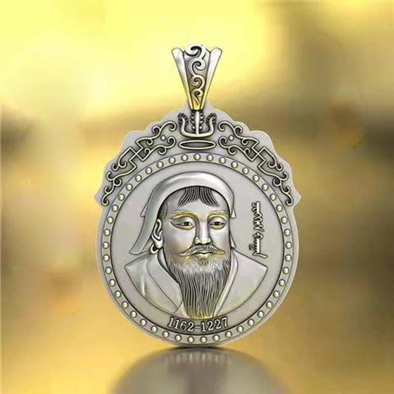 

Ожерелье с подвеской Genghis Khan в новом дизайне, ожерелье в этническом ретро-стиле, монгольские ювелирные аксессуары