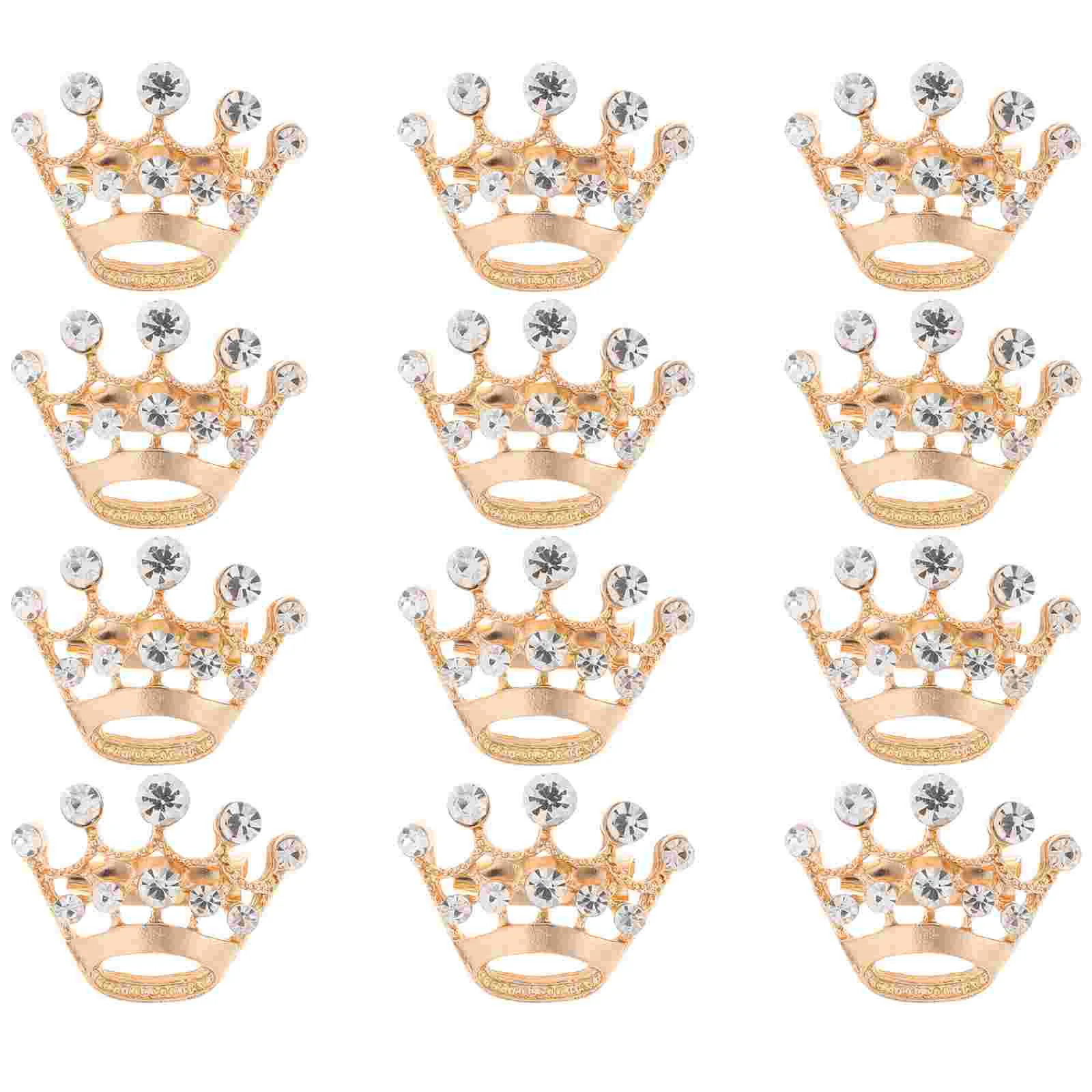 

Tiara Crown Brooch 12pcs Diamante Wedding Broach Tiara Crown Corsage Brooch Pin for Christmas Party ( )