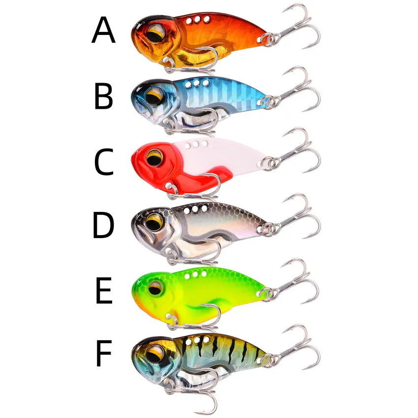 New 7/10/14/20g 3D EyesMetal Vib Blade Lure Sinking Vibration Baits Artificial Vibe for Bass Pike Perch Fishing 6 Colors images - 6