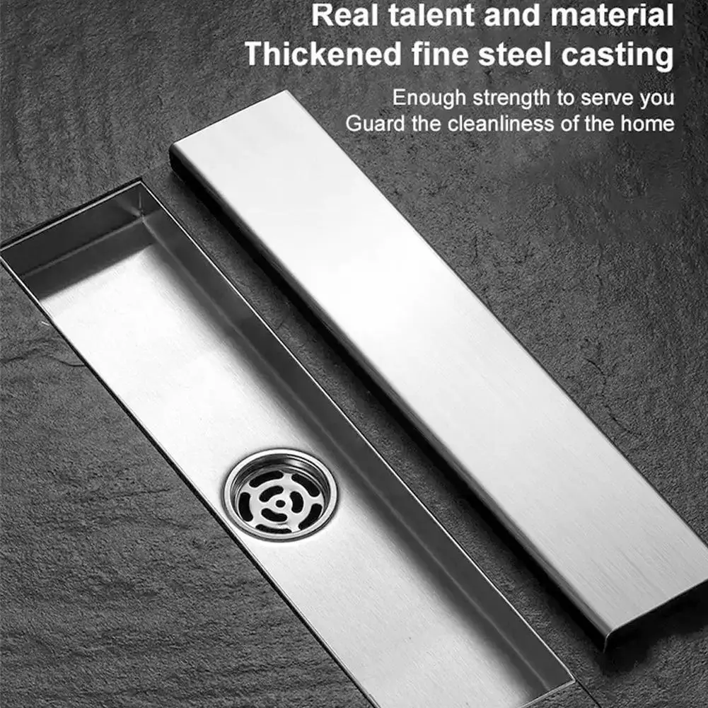 

Невидимый водосток пола 304 прямоугольная крышка из нержавеющей стали для дренажа ванной комнаты, шлифованный лоток, линейный противозапахо...