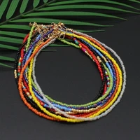 explosive creative handmade rainbow seed bead necklace ladies simple necklace wild sweet colorful necklace jewelry gift