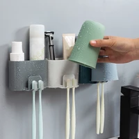 toothbrush holder punch free wall mounted toothbrush holder shaver toothpaste mouthwash cup storage rack bathroom accessories