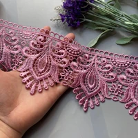 1 yard purple embroidered flower lace ribbon trims for costumes sofa home textiles curtain trimmings dress applique 10 cm new