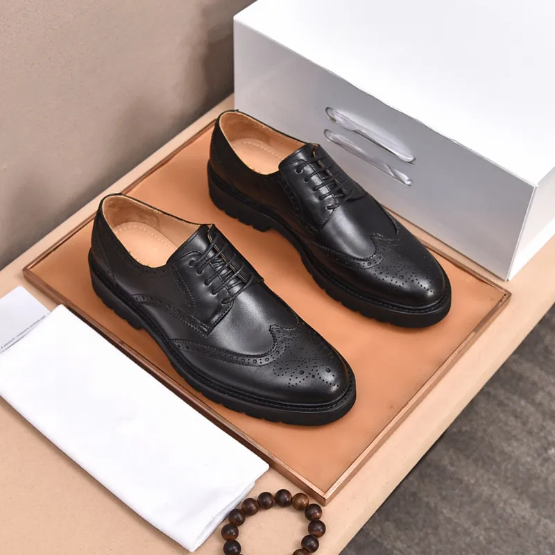 

Fashion Solid color wear Casual wedding business affairs Shoes Men business high-quality The bottom thick Leisure Leather shoes
