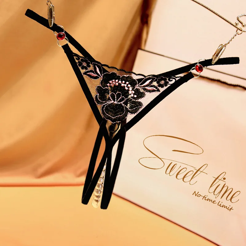 

Черные Соблазнительные бриллиантовые стринги, женские прозрачные вышитые бисером сексуальные трусики с открытой промежностью, G-стринги, н...